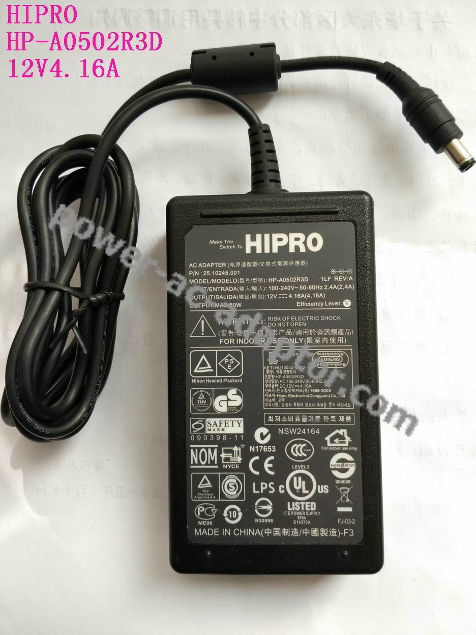 HIPRO HP-A0502R3D 12V 4.16A AC Adapter Power supply Charger